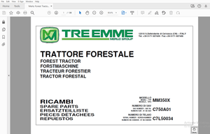 Merlo Forest Tractor MM350X Parts Manual SAV C7L50034 – PDF DOWNLOAD