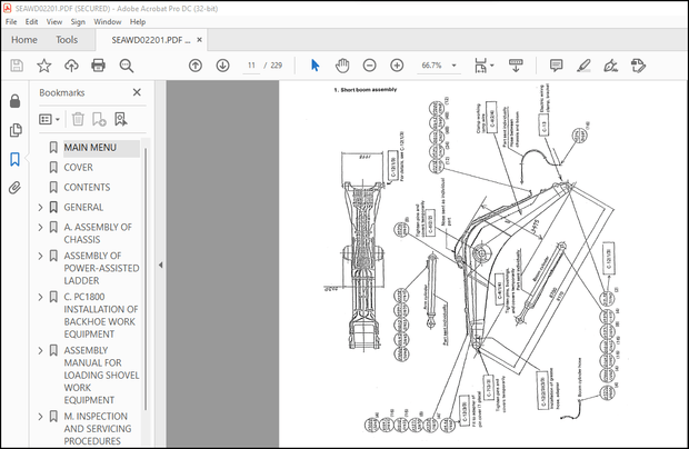 Komatsu PC1800-6 Hydraulic Excavator Field Assembly Manual SEAW002201 – PDF DOWNLOAD