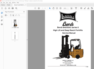 Bendi Landoll B40/50AC Series 6 High Lift and Deep Reach Forklifts Service Manual  –  PDF DOWNLOAD