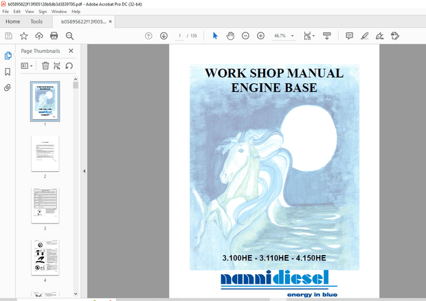 Nanni Diesel Engine Base 3.100HE 3.110HE 4.150HE Workshop Manual 60300073 – PDF DOWNLOAD