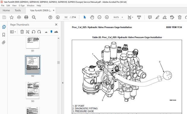 Yale Forklift D909 (GDP80VX, GDP80VX9, GDP90VX, GLP80VX, GLP80VX9, GLP90VX Europe) Service Manual 