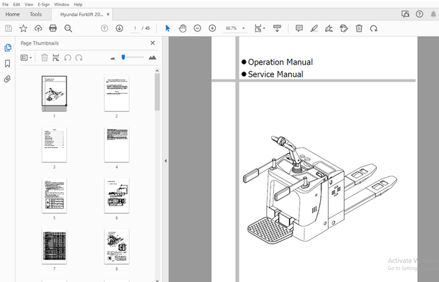 Hyundai Forklift 2025EPR Operator’s &amp; Service Manual – PDF DOWNLOAD