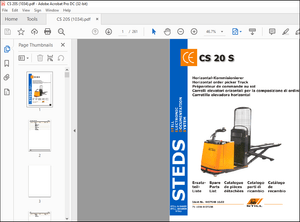 Still CS 20 S HORIZONTAL ORDER PICKER TRUCK Spare Parts List Manual – PDF DOWNLOAD