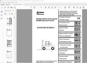 Kalmar DCD 40-80H, DCD 90LH Spare Parts Catalogue Manual 920936.0131 – PDF DOWNLOAD