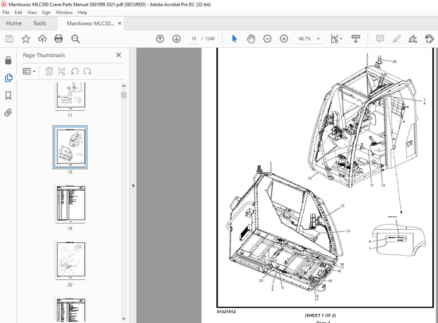 Manitowoc Crane MLC300 Parts Manual SN 3001099 – PDF DOWNLOAD