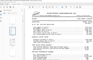 Manitowoc Crane 4100W S3 Ringer Parts Manual SN 10184 – PDF DOWNLOAD
