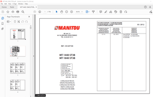 Manitou Forklift MT 1440 ST3B MT 1840 ST3B COMFORT LINE Parts Manual - PDF DOWNLOAD