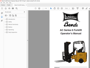 Bendi Landoll AC Series 6 Forklift Operator’s Manual F-897-0119 – PDF DOWNLOAD