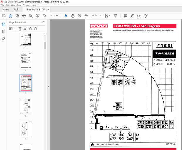 Fassi Crane F270A.23 Use and Maintenance Manual - PDF DOWNLOAD