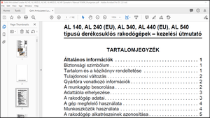 Gehl AL 140 AL 240(EU) AL 340 AL 440(EU) AL 540 Derékcsuklós rakodógépek Kezelési útmutató 50940567 
