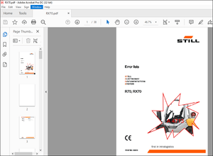 STILL STED forklift R70, RX70 Error list Manual – PDF DOWNLOAD