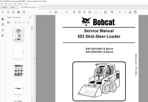 Bobcat 553 Skid-Steer Loader Loader Service Manual 6904705 (10-12) - PDF DOWNLOAD