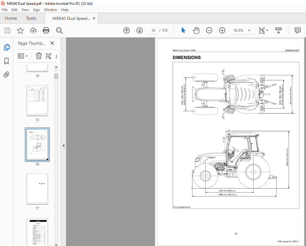 Kubota Tractor M9540 Dual Speed Workshop Manual – PDF DOWNLOAD