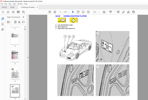 Ferrari Challenge Stradale Workshop Manual – PDF DOWNLOAD