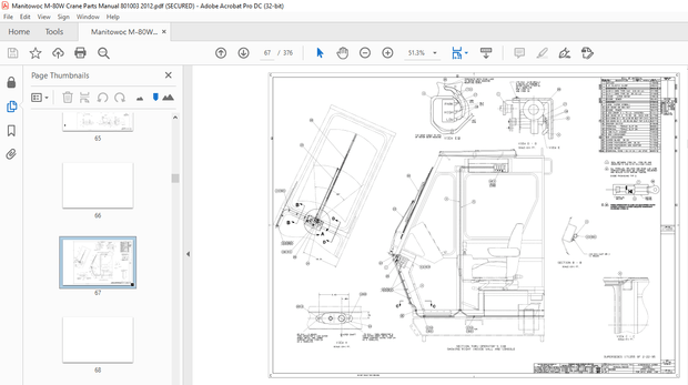Manitowoc Traditional Crane M-80W Parts Manual SN 801003 – PDF DOWNLOAD