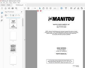 Manitou Forklift 9300 SERIES 2 STAGE MAST Parts Manual  -PDF DOWNLOAD