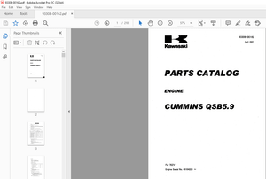 Kawasaki CUMMINS QSB5.9 ENGINE Parts Manual – PDF DOWNLOAD