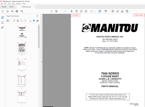 MANITOU 7500 SERIES 3 STAGE MAST PARTS MANUAL – PDF DOWNLOAD