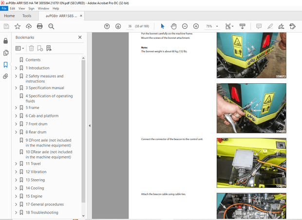 Ammann ARR 1585 Trench Roller Workshop Manual 3005094 PDF