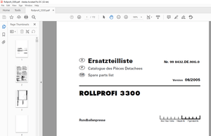 Pottinger Tractor ROLLPROFI 3300 Spare parts list Manual – PDF DOWNLOAD