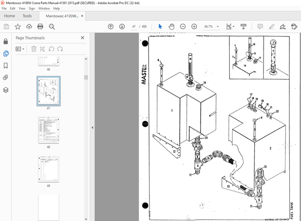 Manitowoc Traditional Crane 4000W Parts Manual SN 41591 - PDF