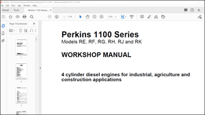 Perkins 1100 Series RE, RF, RG, RH, RJ &amp; RK Engines Workshop Manual 917121 – PDF DOWNLOAD