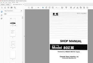 Kawasaki 80ZIII Wheel Loader Nissan NE6T04 Engine Shop Manual - PDF DOWNLOAD