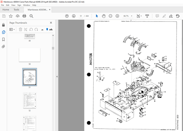 Manitowoc Traditional Crane 4000w Parts Manual SN 40496 – PDF DOWNLOAD