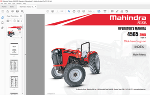 Mahindra Tractor 4565 2WD Tier-4 Operator’s Manual – PDF DOWNLOAD