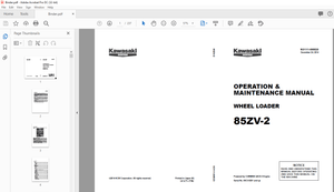 Kawasaki KCM Wheel Loader 85ZV-2 OPERATION &amp; MAINTENANCE MANUAL 93111-00523 - PDF DOWNLOAD