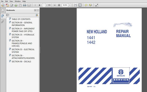 New Holland 1441 1442 Service Repair Manual (86614447) – New Holland 1441 1442