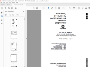 John Deere 6110-6410, 6110L-6510L,&amp; 6310S-6510S Tractor Diagnostics Technical Manual TM4724