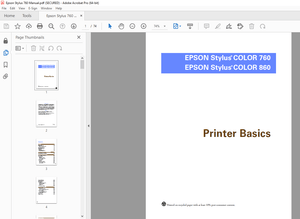 Epson Stylus Color 760 Epson Stylus Color 860 Printer Basics Manual - PDF DOWNLOAD