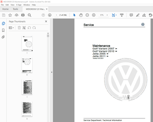 Volkswagen Golf Variant 2007 &amp; 2010 Jetta 2005 &amp; 2011 Maintenance Manual - PDF DOWNLOAD 
