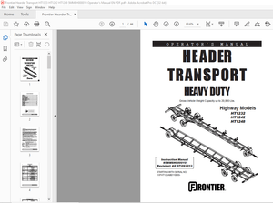 Frontier Header Transport Heavy Duty HT1232 HT1242 HT1248 Operator’s Manual – PDF DOWNLOAD