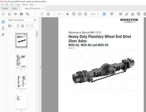 Meritor MOX-H2, MOX-N5 &amp; MOX-P8 Heavy-Duty Planetary Maintenance Manual MM-10101