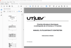 UTILEV 4.0 à 7.0 tonnes Chariots élévateurs thermiques à contrepoids MANUEL D’UTILISATION PDF