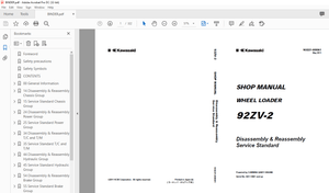 Kawasaki 92ZV-2 WHEEL LOADER SHOP MANUAL 93221-00061 - PDF DOWNLOAD