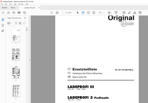 Pottinger Tractor Ladewagen LADEPROFI III LADEPROFI 3 Profimatic Spare parts list Manual PDF 