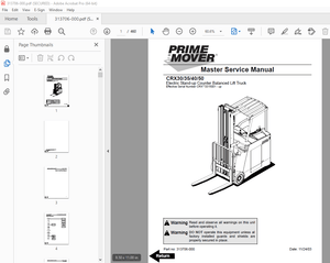 BT Prime Mover CRX30 CRX35 CRX40 CRX50 Electric Stand-up Lift Truck Parts Manual - PDF DOWNLOAD