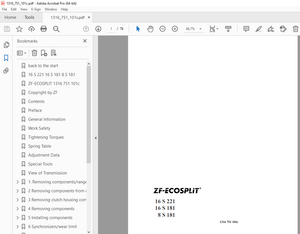 ZF-ECOSPLIT 16 S 221, 16 S 181, 8 S 181 Repair Manual 1316 751 101c - PDF DOWNLOAD