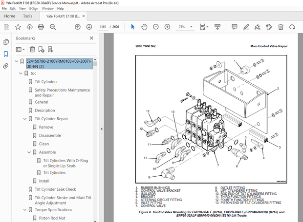 Yale Forklift E108 (ERC20-30AGF) Service Manual – PDF DOWNLOAD