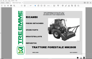 Merlo Forest Tractor MM280B Parts Manual SAV A249001 – PDF DOWNLOAD