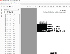 Sakai Vibrating Roller SW800-II SW850-II SW850-II OPERATING &amp; MAINTENANCE Manual – PDF DOWNLOAD