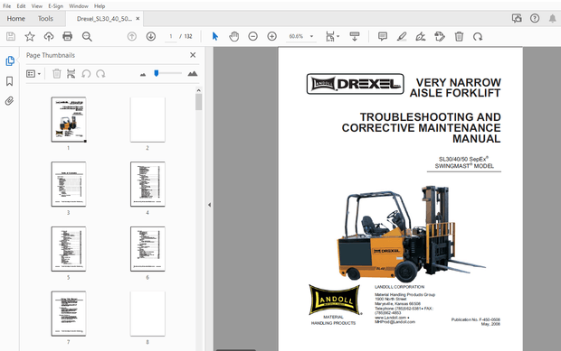 DREXEL SL30/40/50 SepEx SWINGMAST TROUBLESHOOTING &amp; MAINTENANCE MANUAL_F-450-0508 – PDF DOWNLOAD
