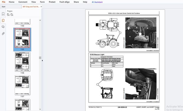 John Deere 8295RT, 8320RT &amp; 8345RT Tractors Diagnostic Technical Manual TM104419 - PDF DOWNLOAD