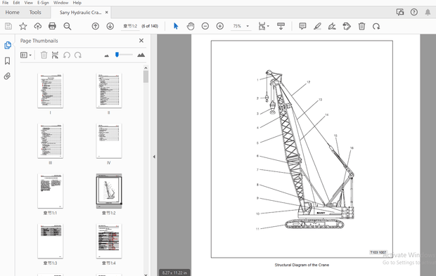 Sany SCC1000C Hydraulic Crawler Crane Operation Manual – PDF DOWNLOAD