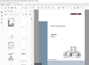 Ammann ARX 90 Tandemwalze Deutz Tier 3 Bedienungsanleitung 4122001 - PDF