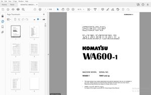 KOMATSU WA600-1 SERVICE REPAIR WORKSHOP MANUAL SEBM04260111 - PDF DOWNLOAD