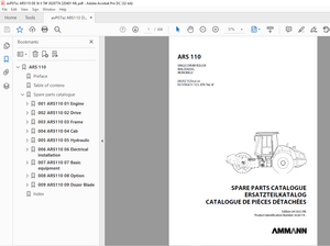 Ammann ARS 110 Single Drum Roller Parts Catalogue Manual 3028774 PDF